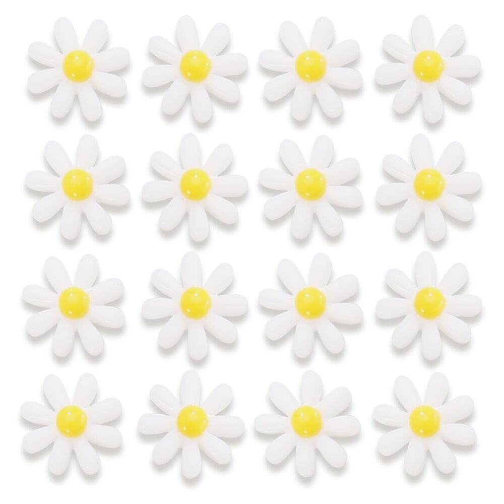 1767 Cute Plastic Daisy Beads 100pcs/Box Vibrant Sunflower Charms for DIY